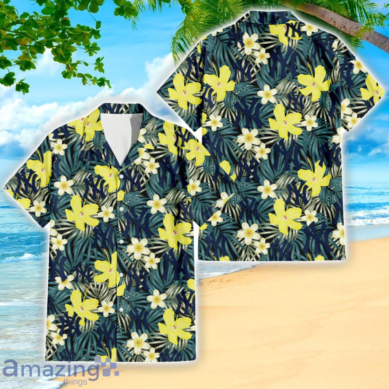 New York Yankess MLB Flower Pattern Summer 3D Hawaiian Shirt