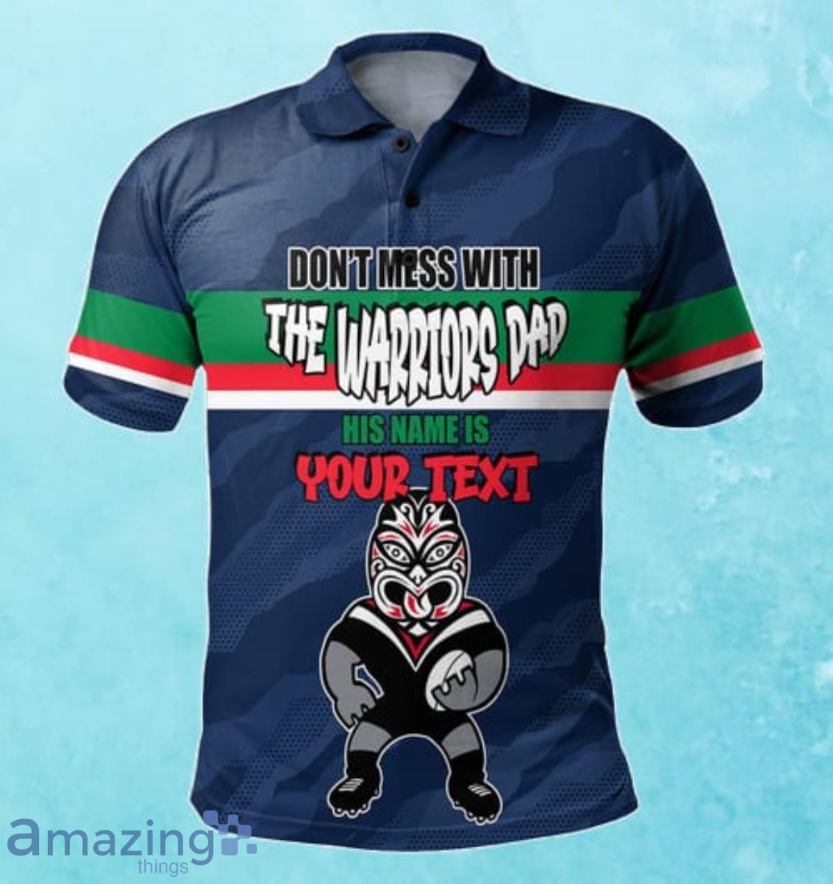 New Zealand Warriors Custom Name Father’s Day NRL Custom Polo Shirt Best Gift For Fans Product Photo 1
