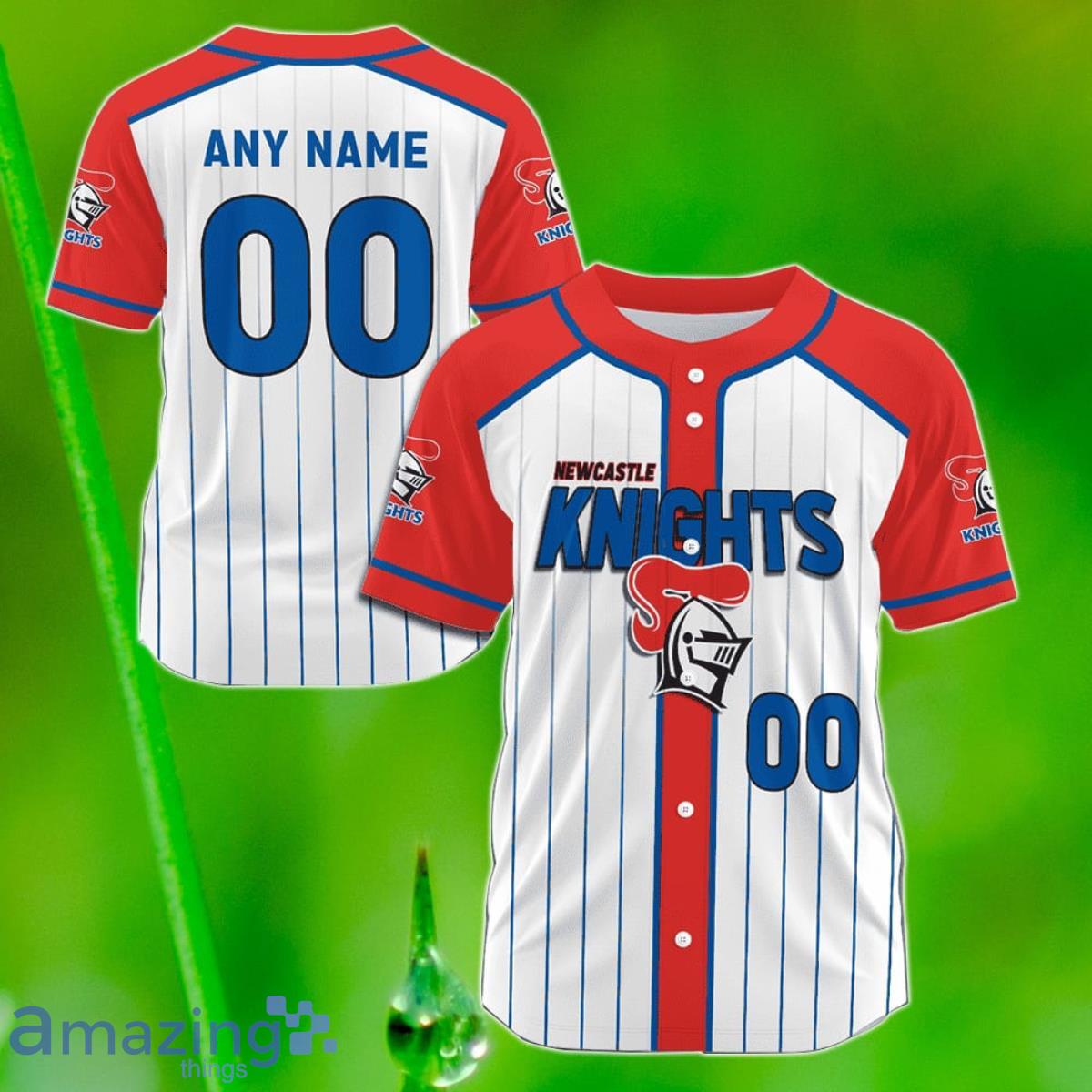 Newcastle Knights Custom Name & Number NRL Baseball Jersey Best