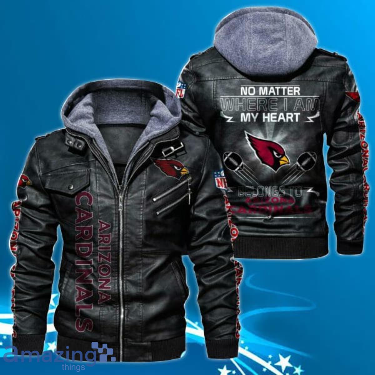 NFL Arizona Cardinals Leather Jacket Best Gift For Fans Product Photo 1