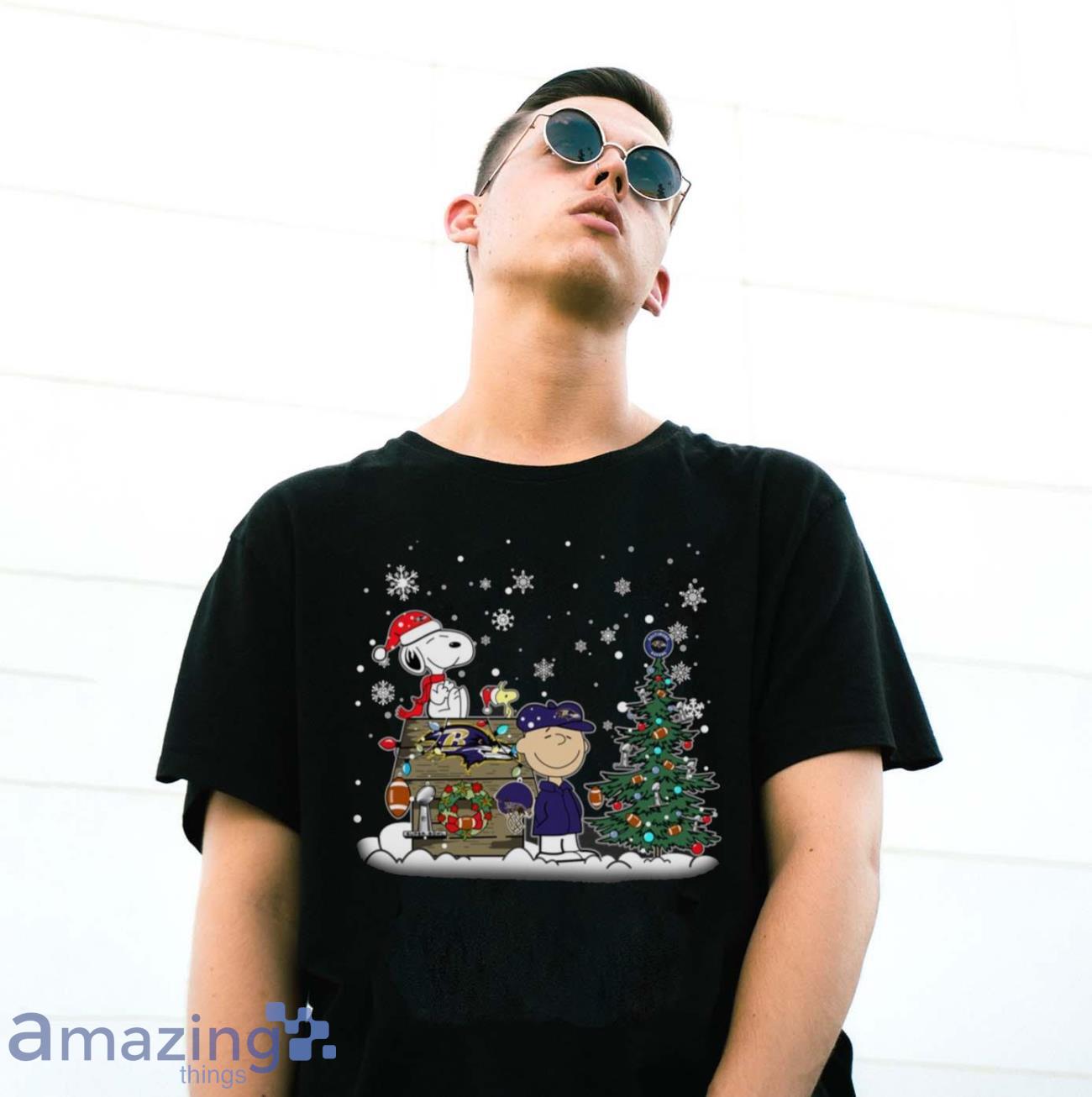 NFL Baltimore Ravens Snoopy Charlie Brown Christmas Football Super Bowl Sports T Shirt Christmas Gift image NFL Baltimore Ravens Snoopy Charlie Brown Christmas Football Super Bowl Sports T Shirt Christmas Gift - G500 Gildan T-Shirt
