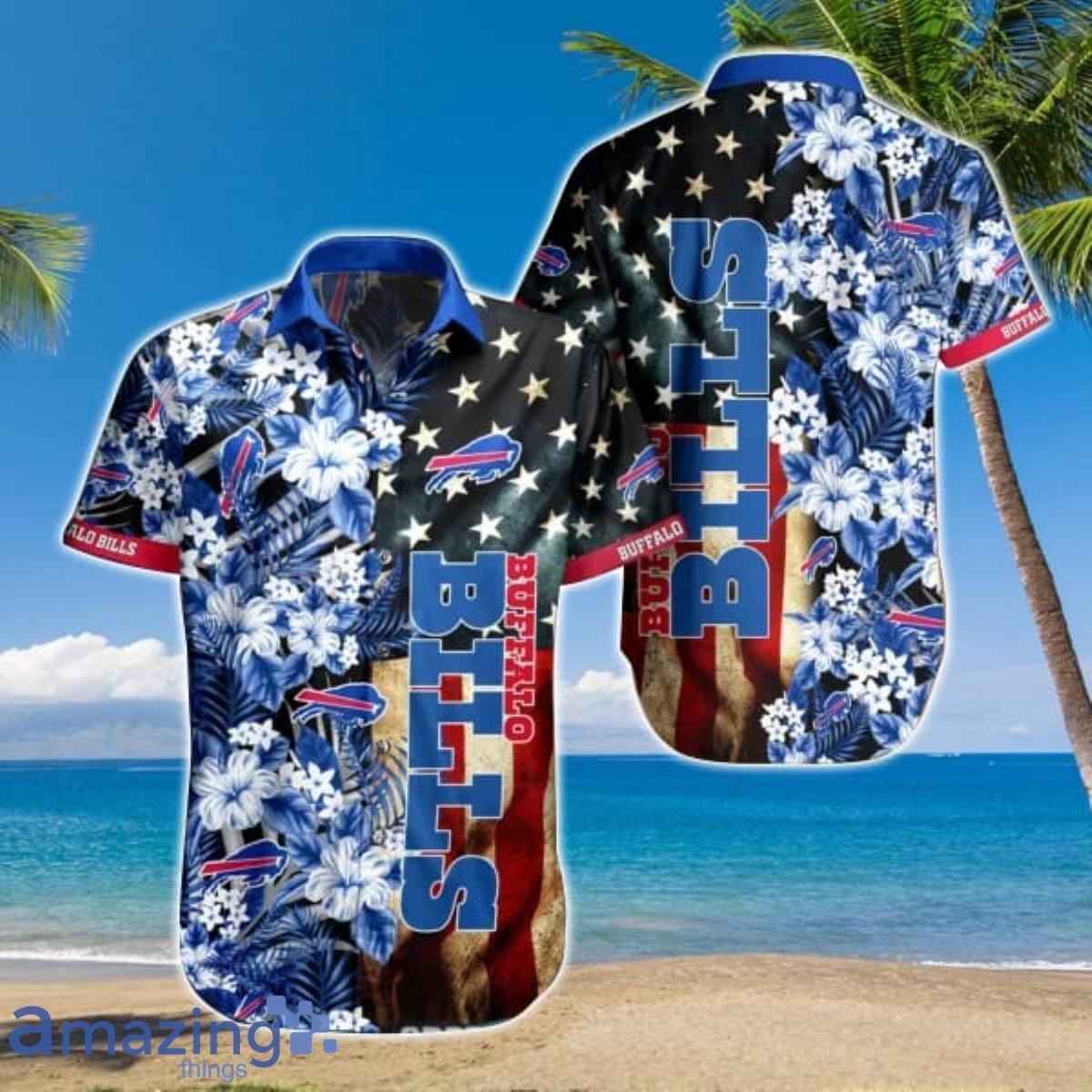 Buffalo Bills NFL US Flag Flower Hawaiian Shirts Summer Gift