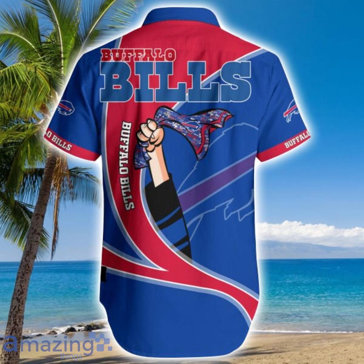 Buffalo Bills Mens Hawaiian Outfits 2 Piece Button Down Shirt Summer Shorts  Gift