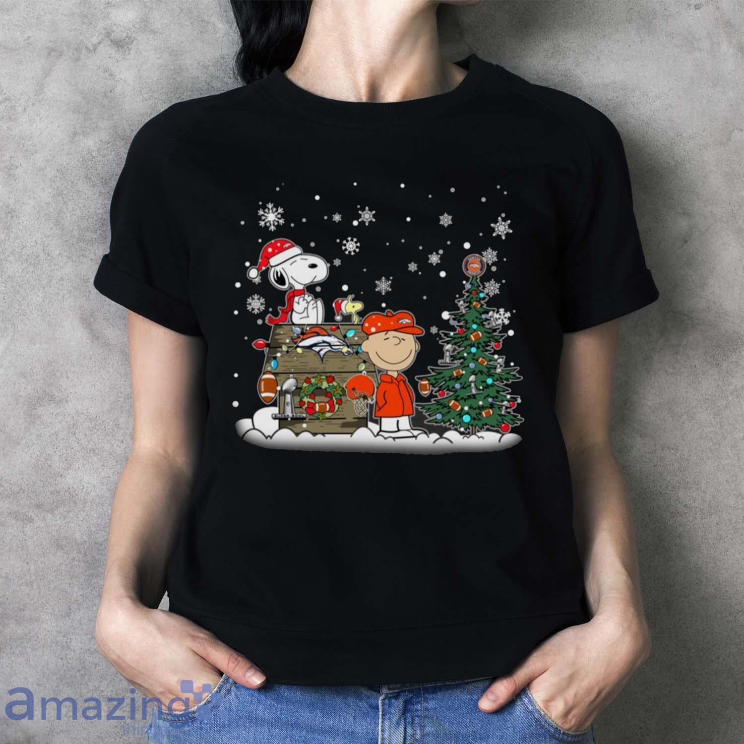 NFL Denver Broncos Snoopy Charlie Brown Christmas Football Super Bowl Sports T Shirt Christmas Gift image NFL Denver Broncos Snoopy Charlie Brown Christmas Football Super Bowl Sports T Shirt Christmas Gift - Ladies T-Shirt