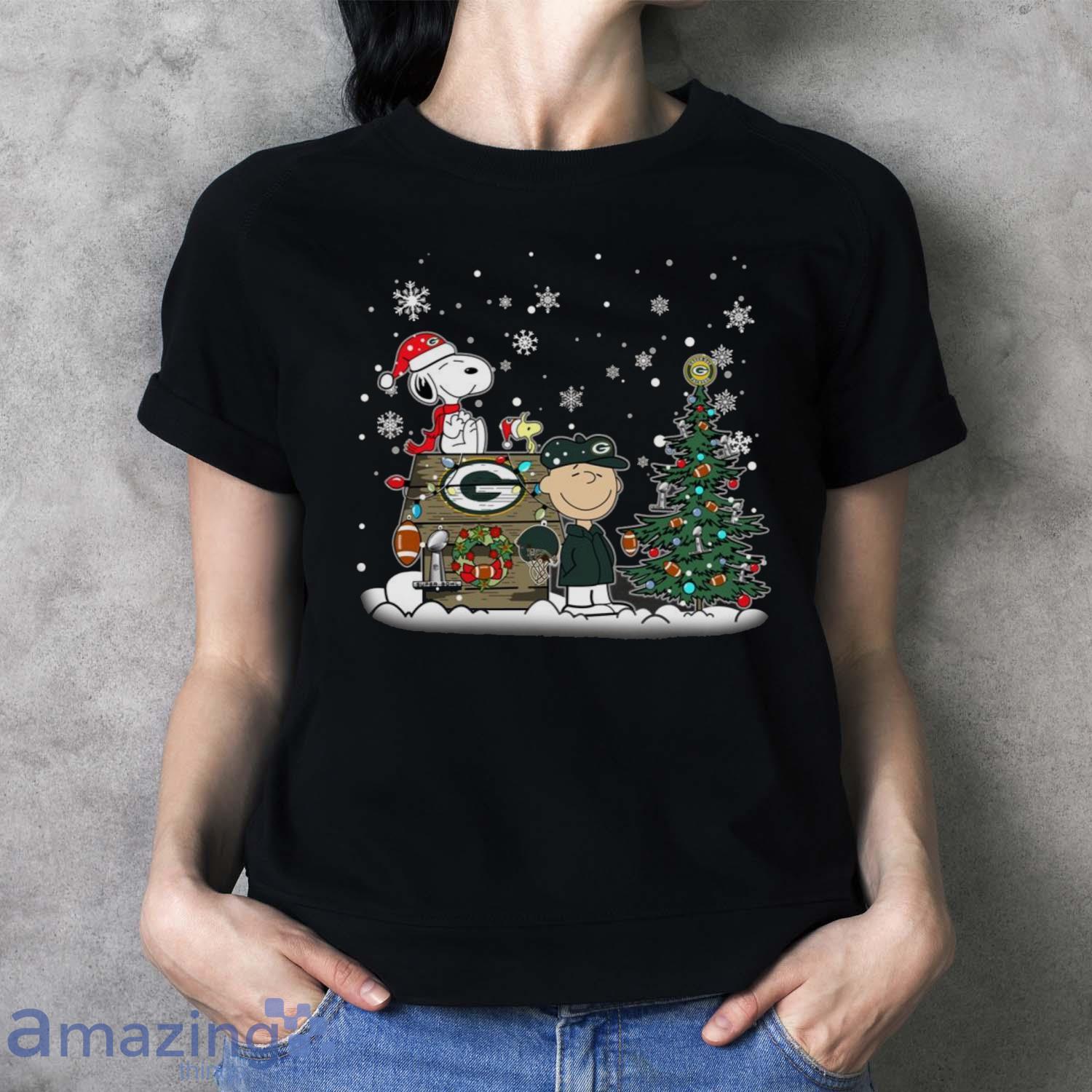 A Happy Christmas With Green Bay Packers Snoopy Unisex Jersey Tee 