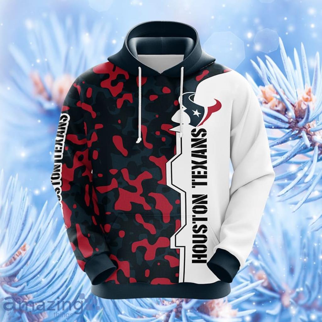 NFL Houston Texans Camouflage Red Hoodie, Zip Hoodie 3D All Over Print For  Fans