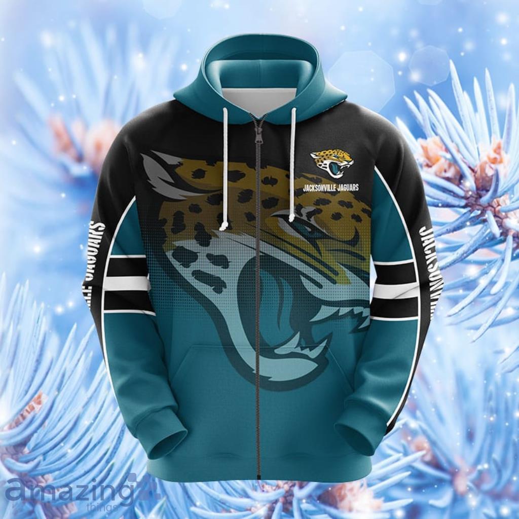 NFL Jacksonville Jaguars Blue Unisex Hoodie, Zip Hoodie 3D All Over Print For Fans Product Photo 1