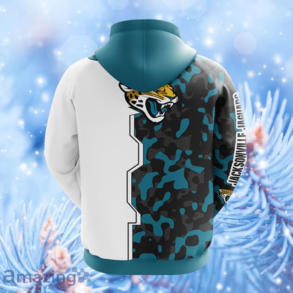 NFL Jacksonville Jaguars Camouflage Blue Hoodie, Zip Hoodie 3D All Over  Print For Fans