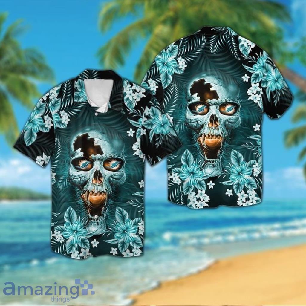 Nfl Miami Dolphins Hawaiian Shirt Vampire Skull Tropical