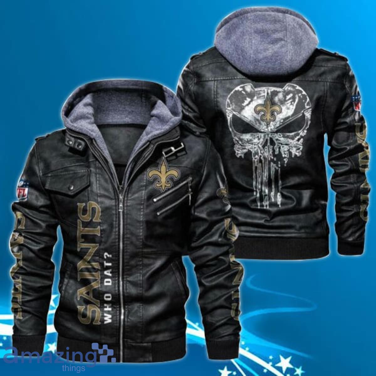NFL New Orleans Saints Leather Jacket Best Gift Product Photo 1 NFL New Orleans Saints Leather Jacket Best Gift Product Photo 1