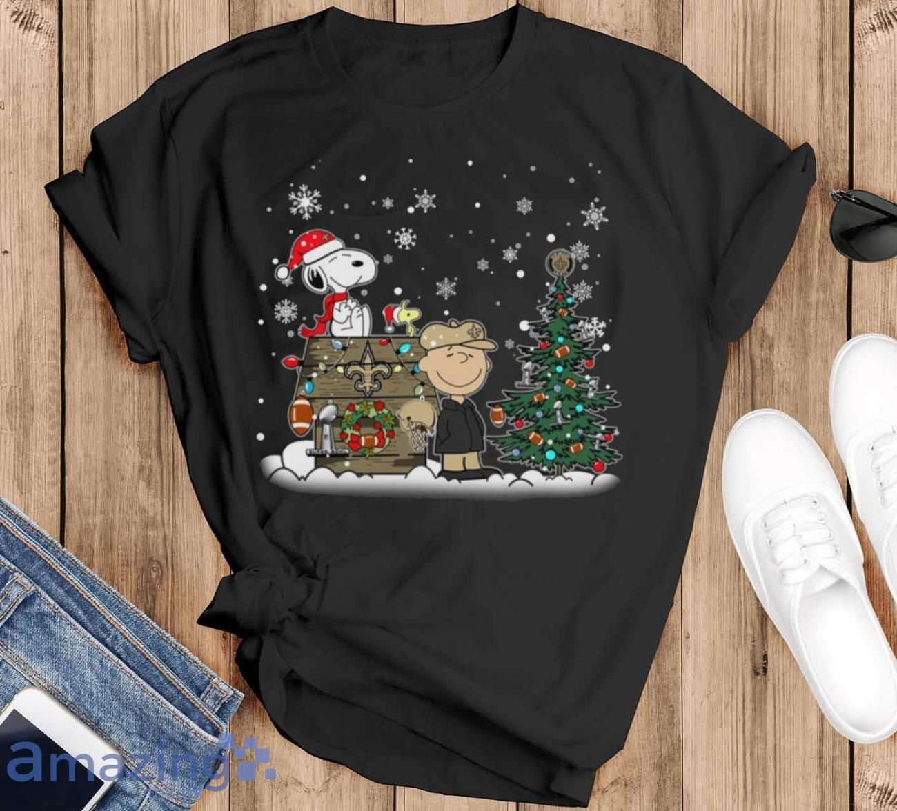 NFL New Orleans Saints Snoopy Charlie Brown Christmas Football Super Bowl  Sports T Shirt Christmas Gift