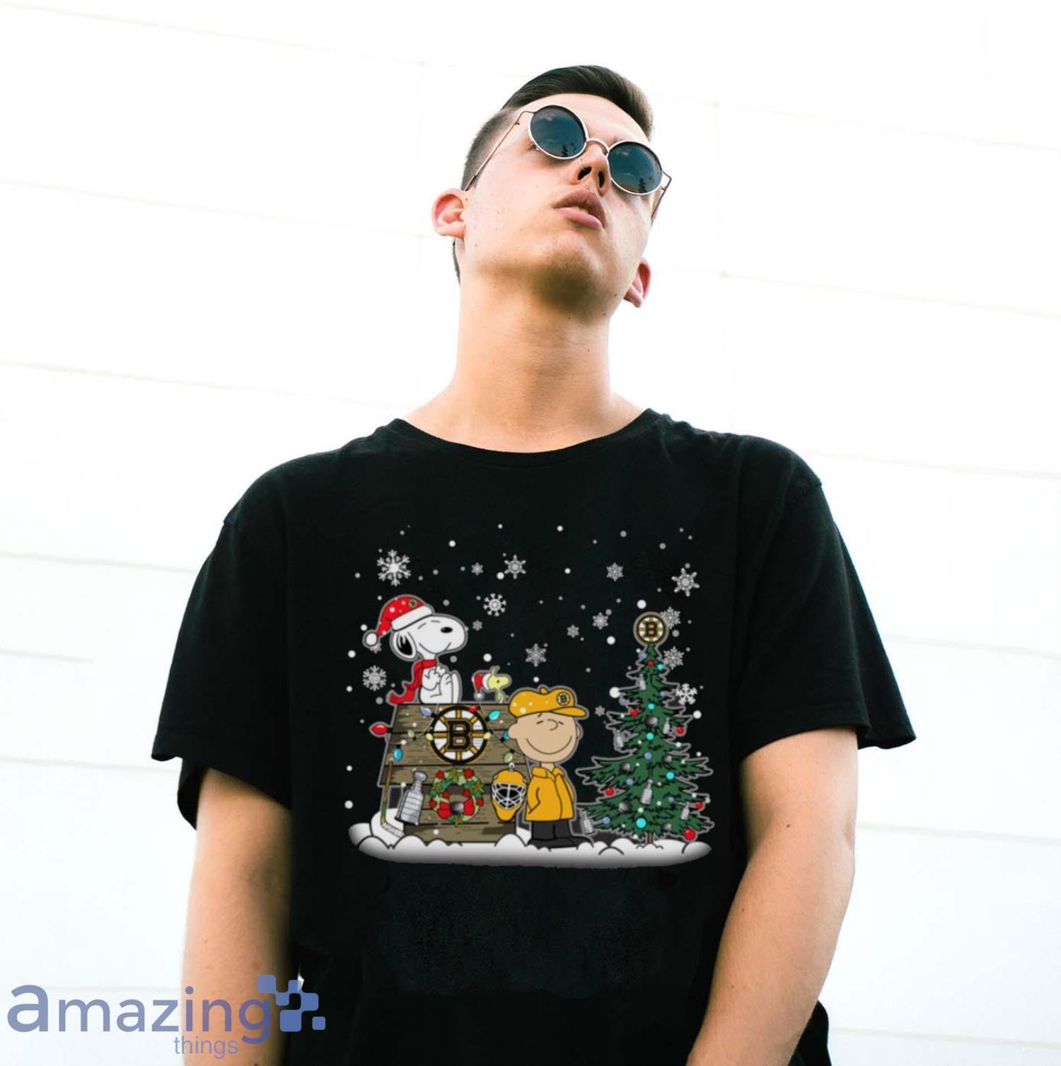 NHL Boston Bruins Snoopy Charlie Brown Woodstock Christmas Stanley Cup  Hockey T Shirt - teejeep