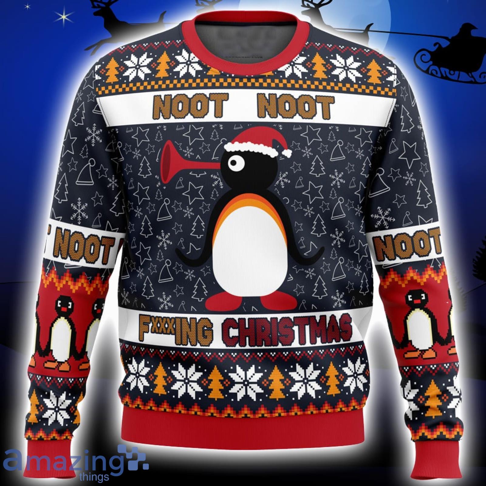 Noot Christmas Pingu Xmas Ugly Christmas Sweater Christmas Gift For Men And Women Product Photo 1 Noot Christmas Pingu Xmas Ugly Christmas Sweater Christmas Gift For Men And Women Product Photo 1