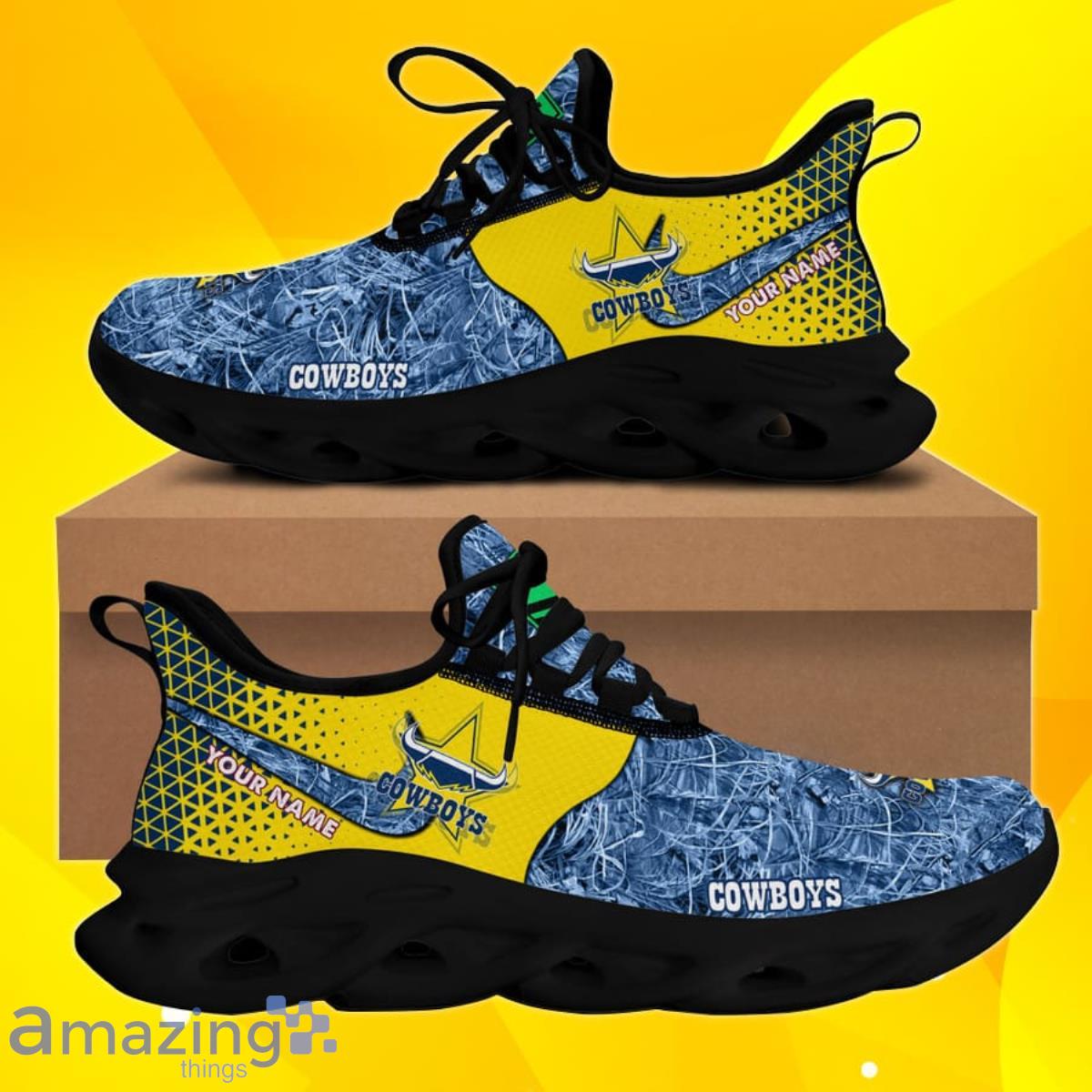 North Queensland Cowboys Customized Name NRL Sneakers Men And