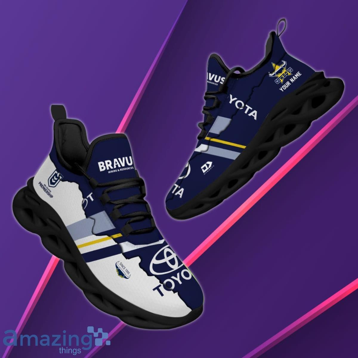 NRL North Queensland Cowboys Max Soul Shoes Men And Women Sports Sneakers  For Fans - YesItCustom