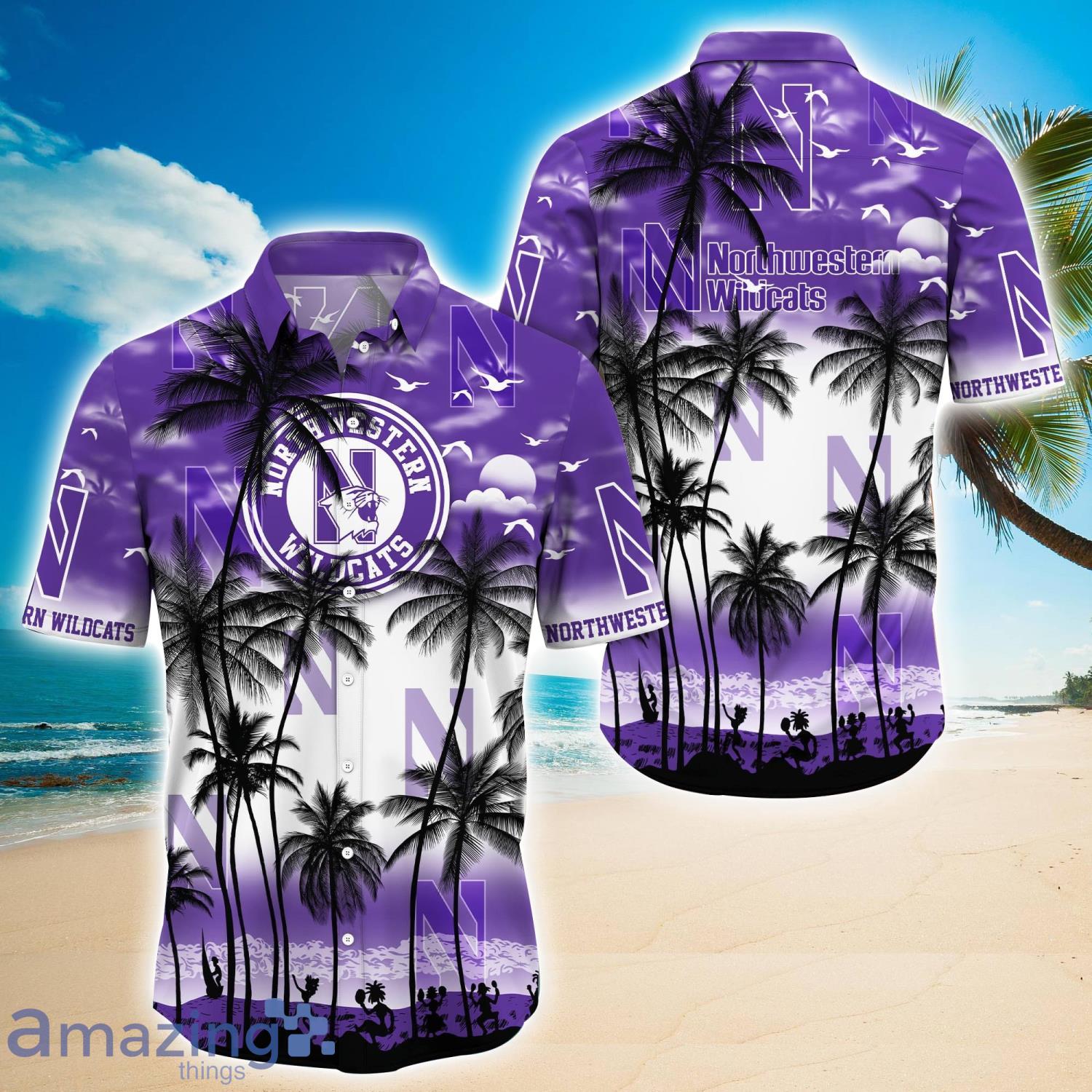 Northwestern Wildcats 2023 Trending Aloha Hawaiian Shirt Summer Gift For Beach Lover Product Photo 1