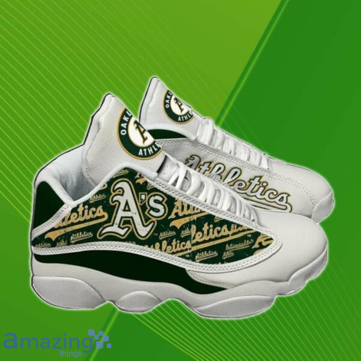 MLB Oakland Athletics Green Air Jordan Hightop Shoes Gift For Fans