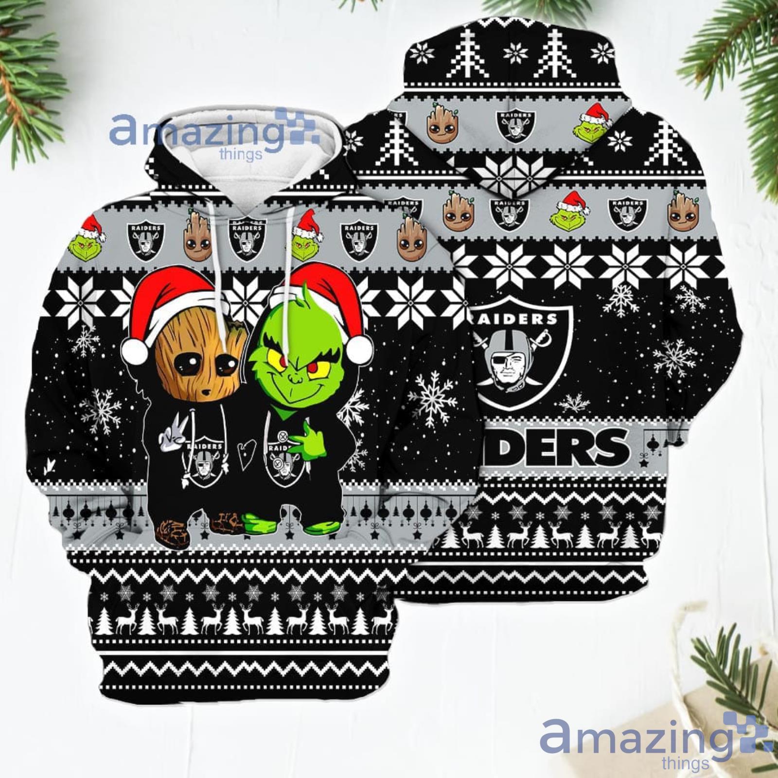 Oakland Raiders Baby Groot And Grinch Best Friends New Trends