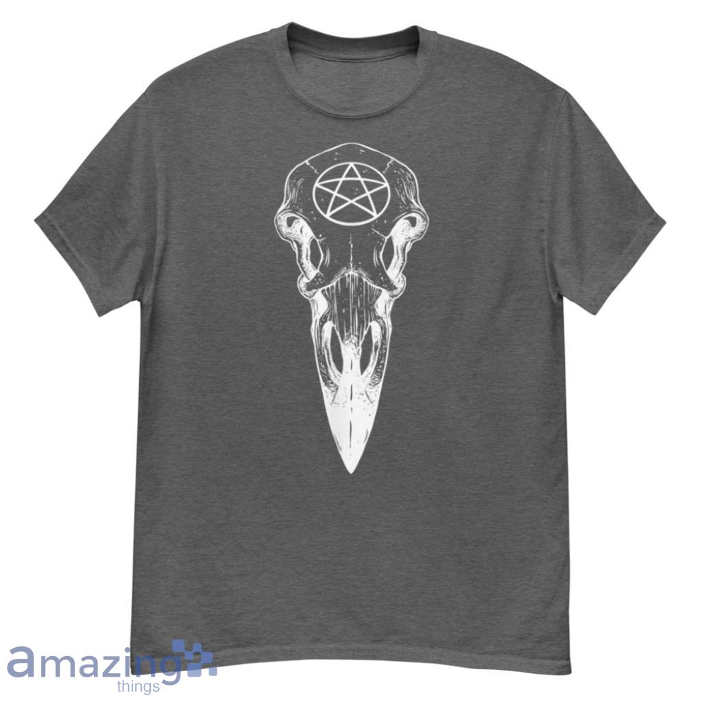 Occult Raven Skull Simple Halloween Costume T Shirt image Occult Raven Skull Simple Halloween Costume T Shirt Product Photo 2
