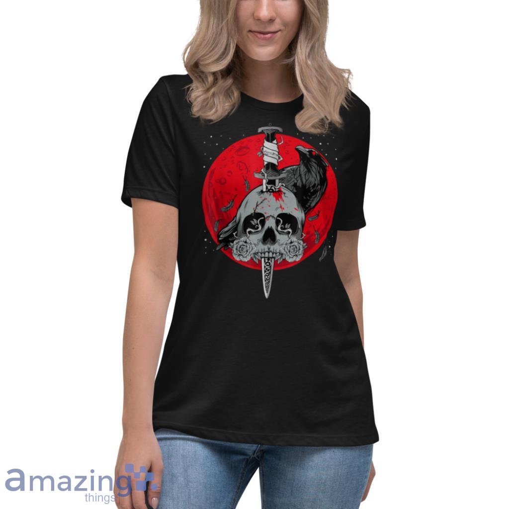 Occult Raven Skull Simple Halloween Costume T Shirt image Occult Raven Skull Simple Halloween Costume T Shirt Product Photo 11