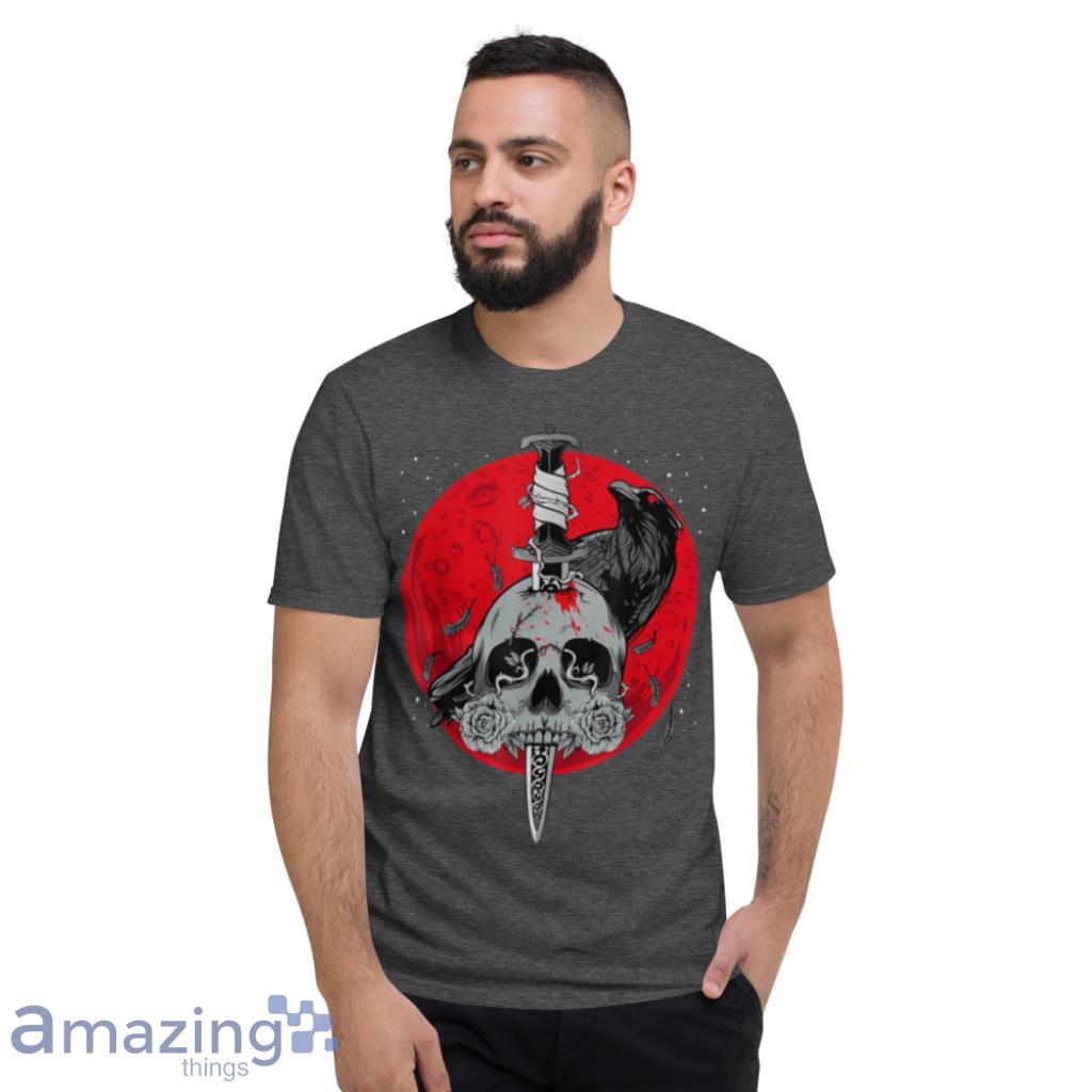 Occult Raven Skull Simple Halloween Costume T Shirt image Occult Raven Skull Simple Halloween Costume T Shirt Product Photo 3