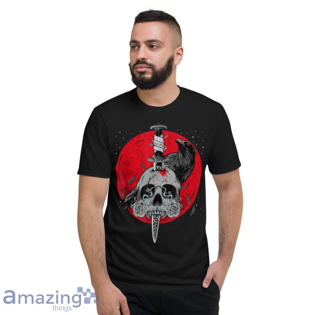 Occult Raven Skull Simple Halloween Costume T Shirt image Occult Raven Skull Simple Halloween Costume T Shirt Product Photo 4