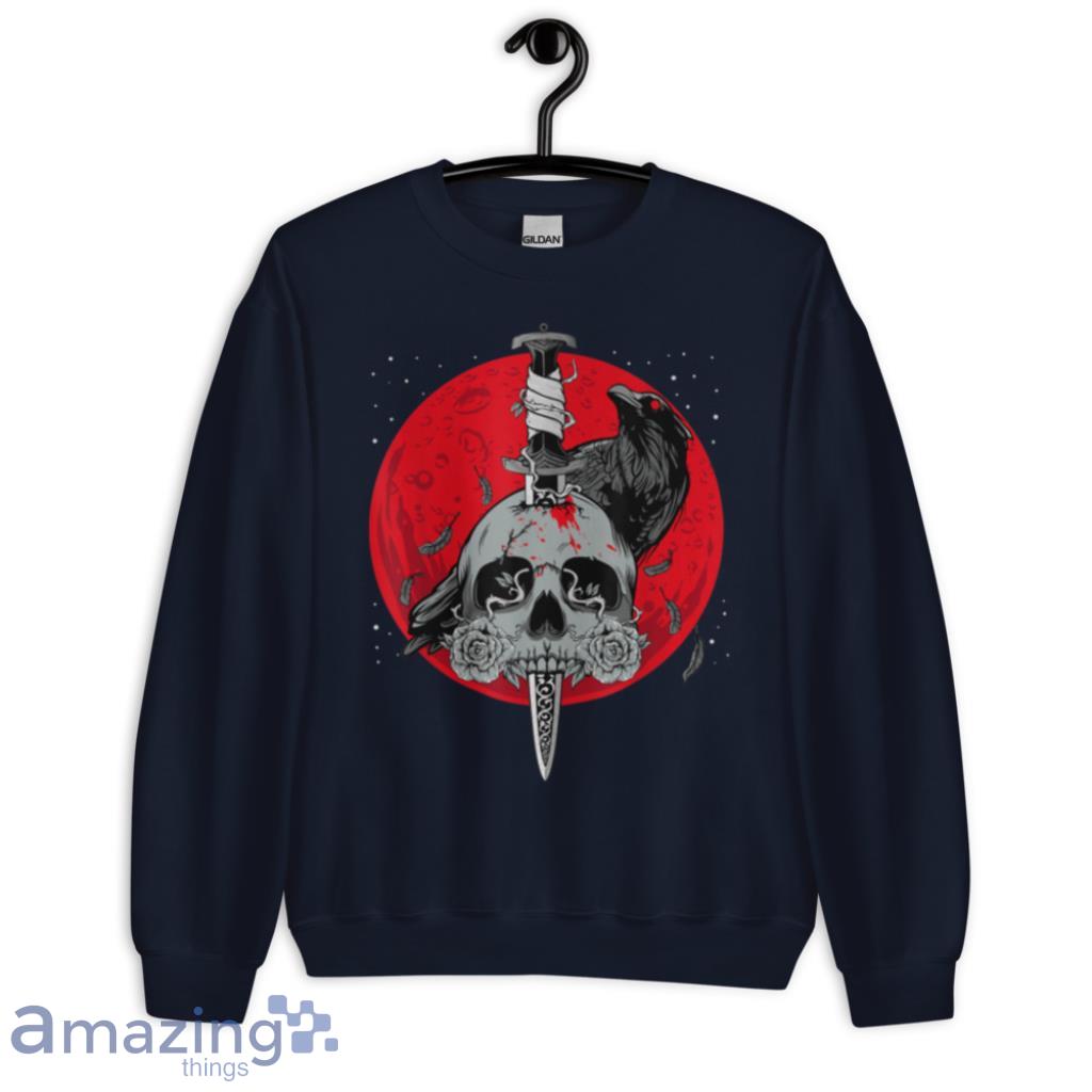 Occult Raven Skull Simple Halloween Costume T Shirt image Occult Raven Skull Simple Halloween Costume T Shirt Product Photo 5