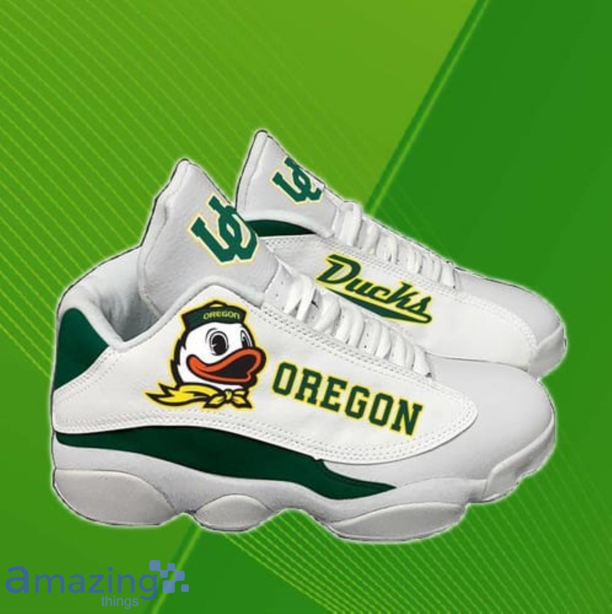 Oregon Ducks Fans Custom Name Air Jordan 13 Sneaker Shoes