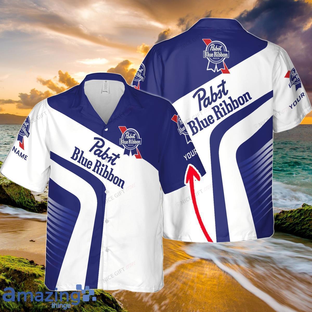 Pabst Blue Ribbon Custom Name Hawaiian Shirt Unique Gifts For Men And Women image Pabst Blue Ribbon Custom Name Hawaiian Shirt Unique Gifts For Men And Women Product Photo 2