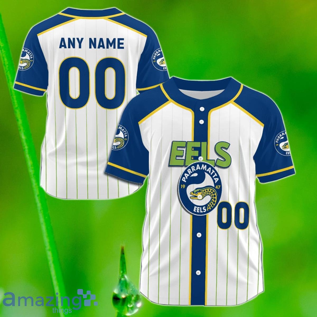 Parramatta Eels Custom Name & Number NRL Baseball Jersey Best Gift For Men And Women Fans Product Photo 1