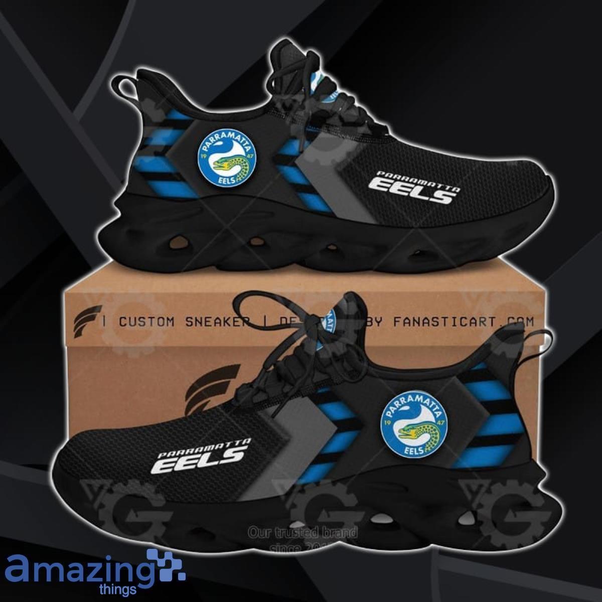 Parramatta Eels NRL Max Soul Shoes Impressive Gift For Men And Women Fans image Parramatta Eels NRL Max Soul Shoes Impressive Gift For Men And Women Fans Product Photo 2