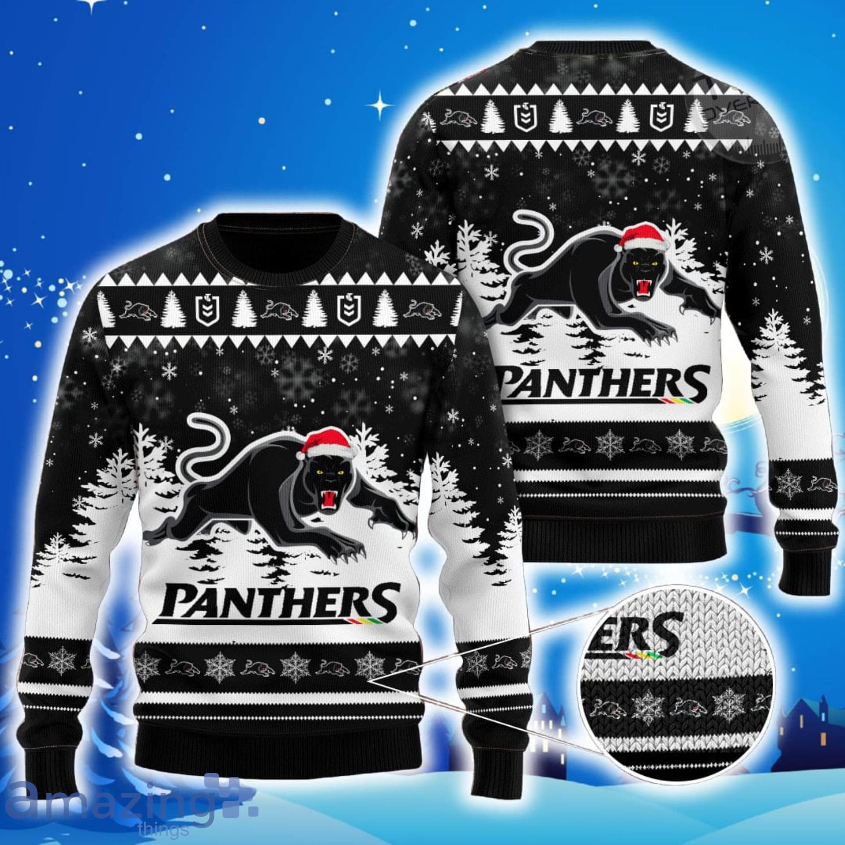 Penrith Panthers All Over Print Christmas Knitting Ugly Sweater Product Photo 1