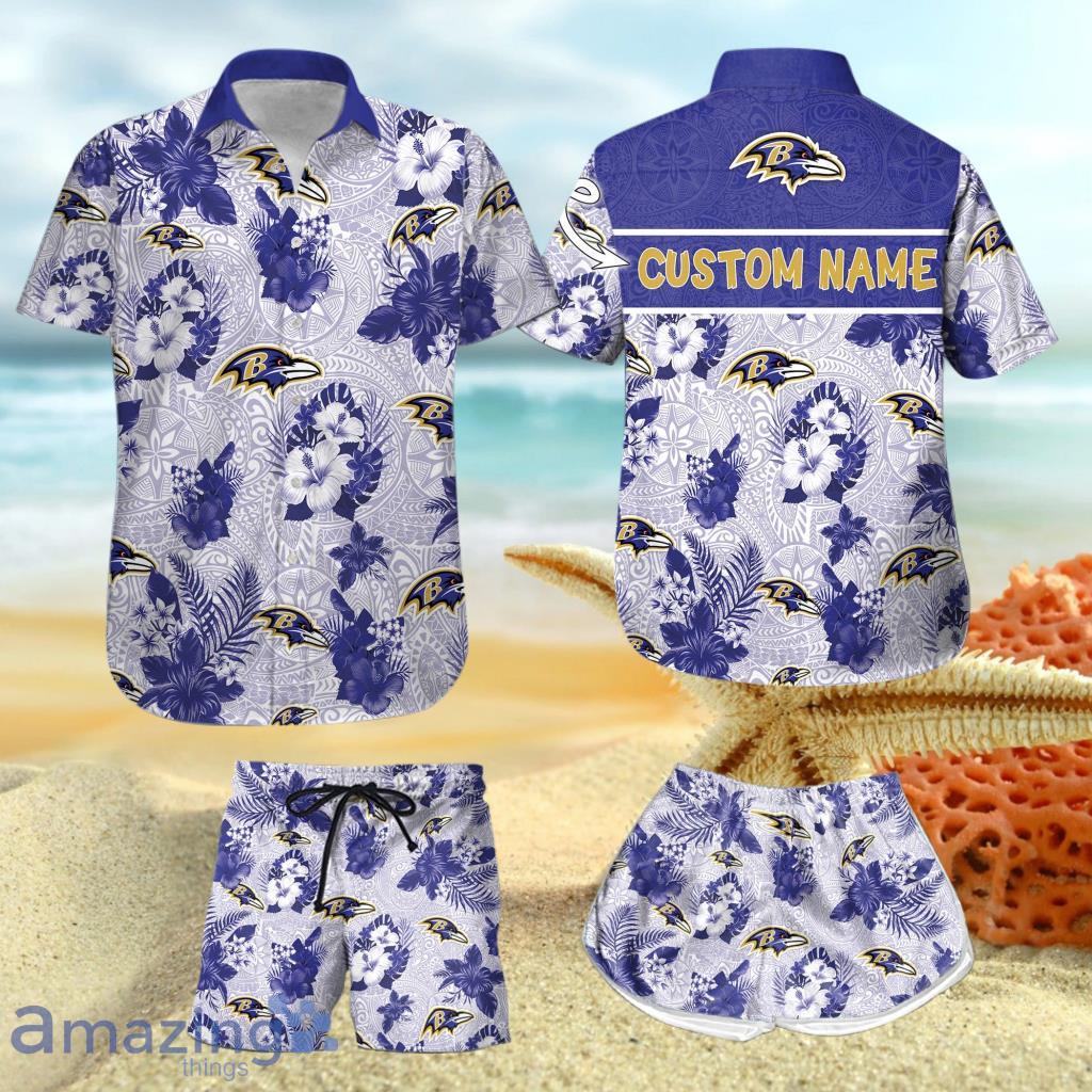 Baltimore Ravens Hawaiian Shirts Mens Wear Button-down Shirt Beach