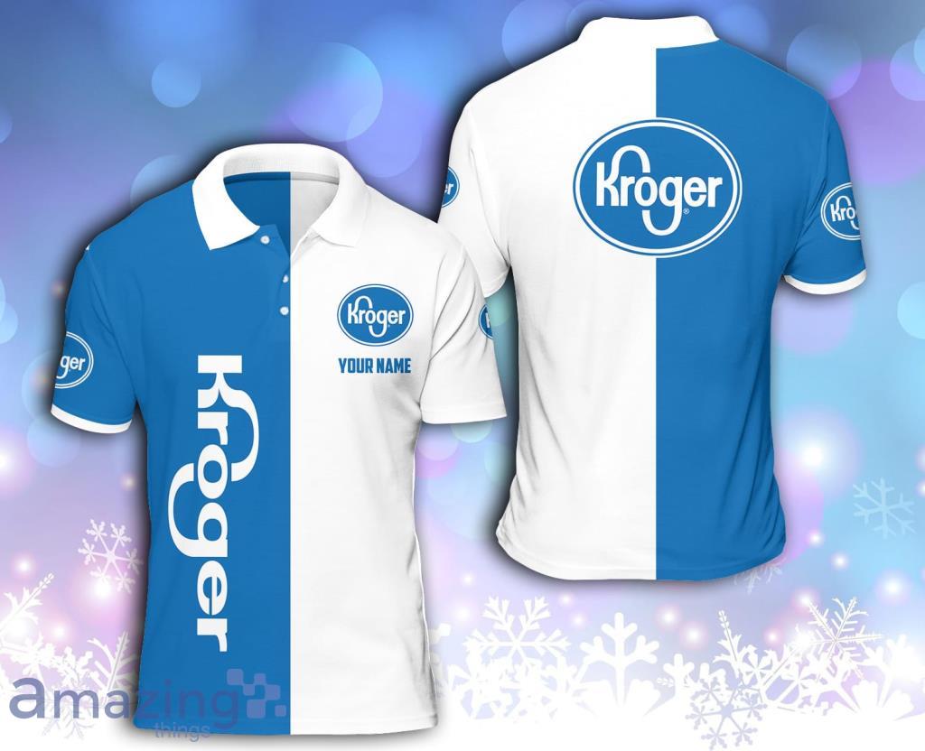 Personalized Kroger Logo White And Blue Polo Shirt Gift For Men And Women Product Photo 1