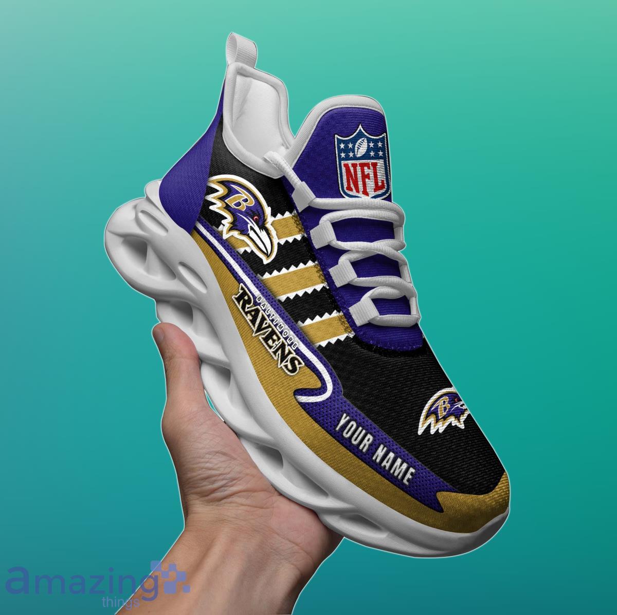 Personalized Name NFL Baltimore Ravens Max Soul Shoes Best Gift Product Photo 1