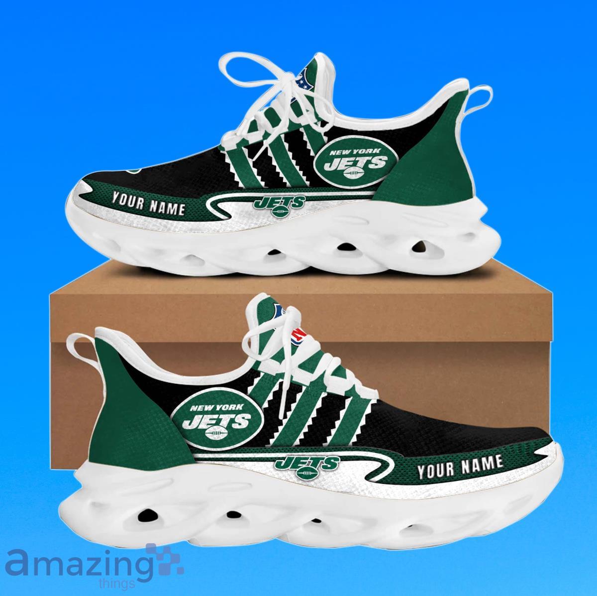 NFL New York Jets Green Black Max Sole Sneakers Shoes - T-shirts