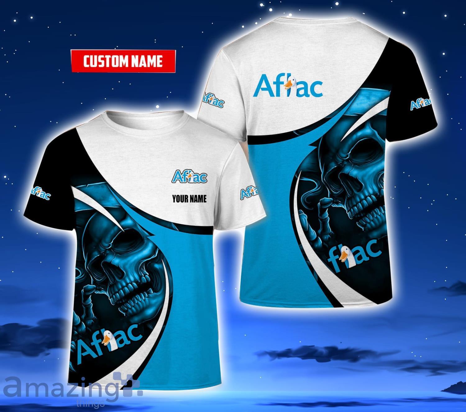 Personalized Name Skull Aflac 3D T-Shirt Cute Gift For Men And Women Product Photo 1
