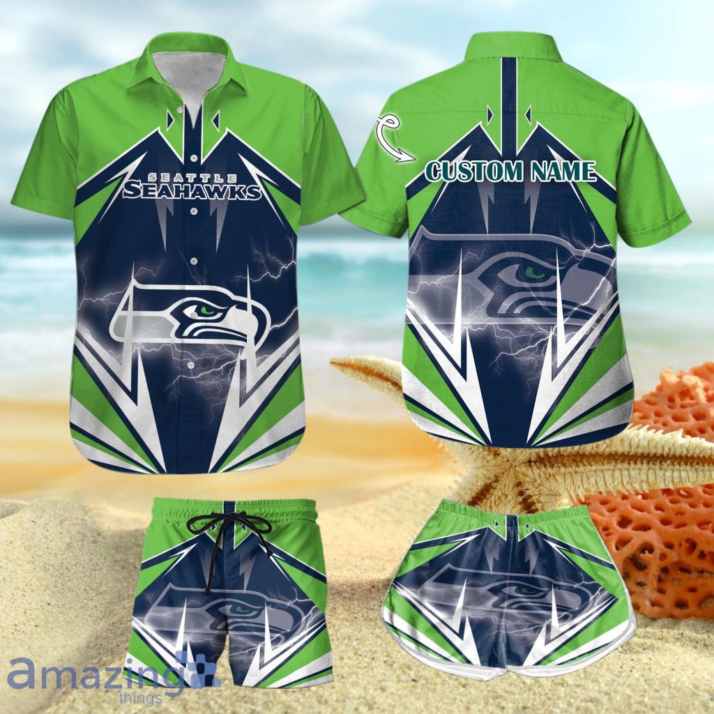 Seattle seahawks Custom Name NFL Hawaiian Shirt And Shorts Gift