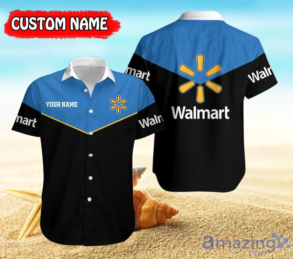 Personalized Walmart Logo Black And Blue Hawaiian Shirt For Men And Women Product Photo 1