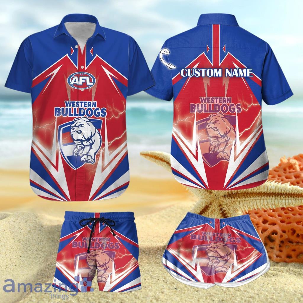 Personalized Western Bulldogs Hawaiian Shirt And Shorts Afl Hawaii Lightning Gift For Men And Women Product Photo 1 Personalized Western Bulldogs Hawaiian Shirt And Shorts Afl Hawaii Lightning Gift For Men And Women Product Photo 1