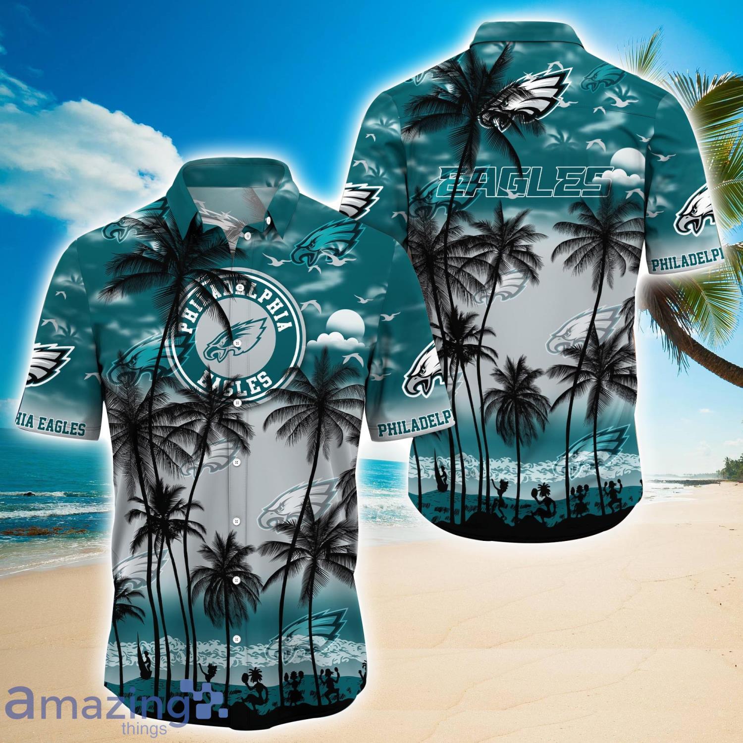 Philadelphia Eagles Aloha Shirts Summer Hawaii Shirts Short Sleeve Beach  Shirt