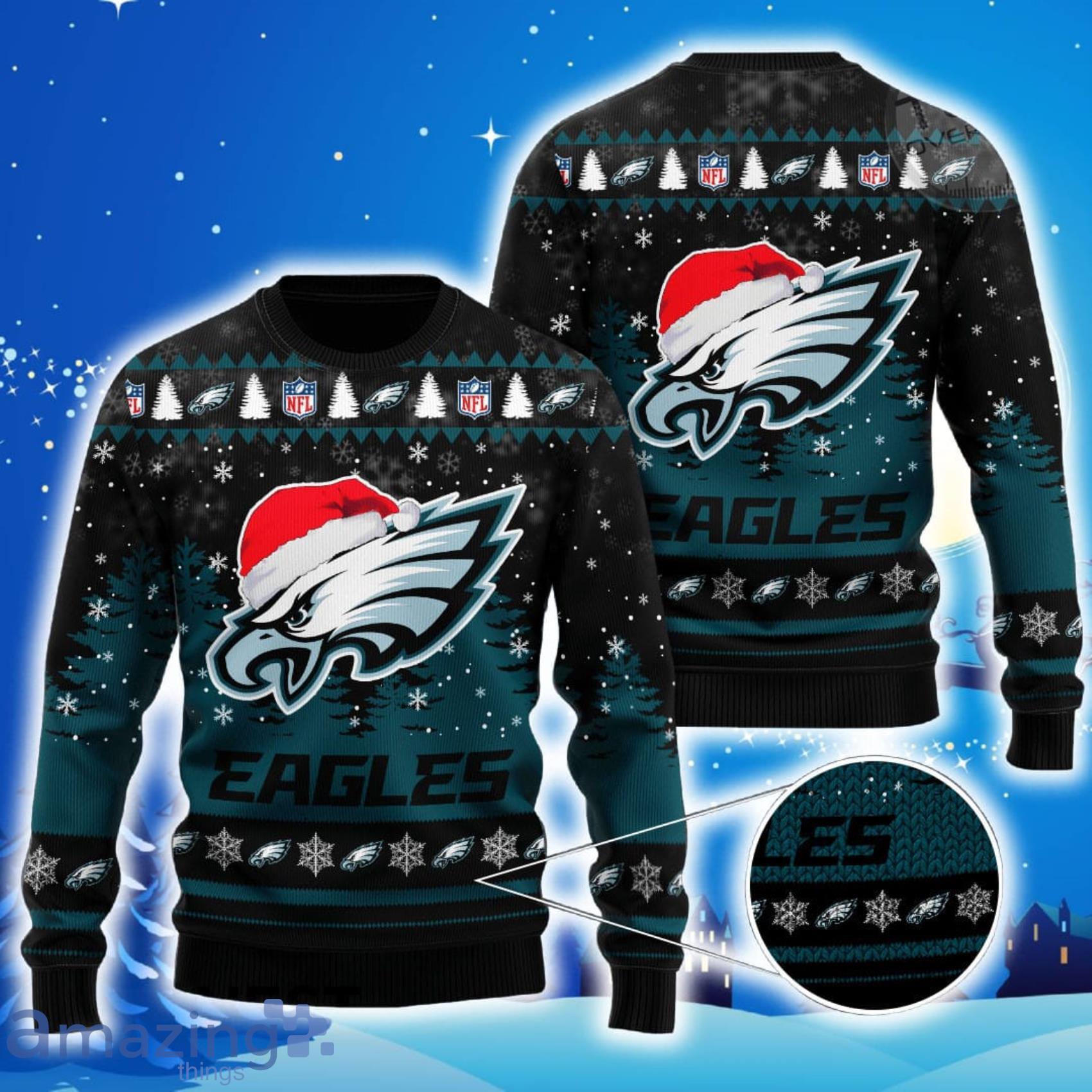 Philadelphia Eagles All Over Print Christmas Knitting Ugly Sweater Product Photo 1