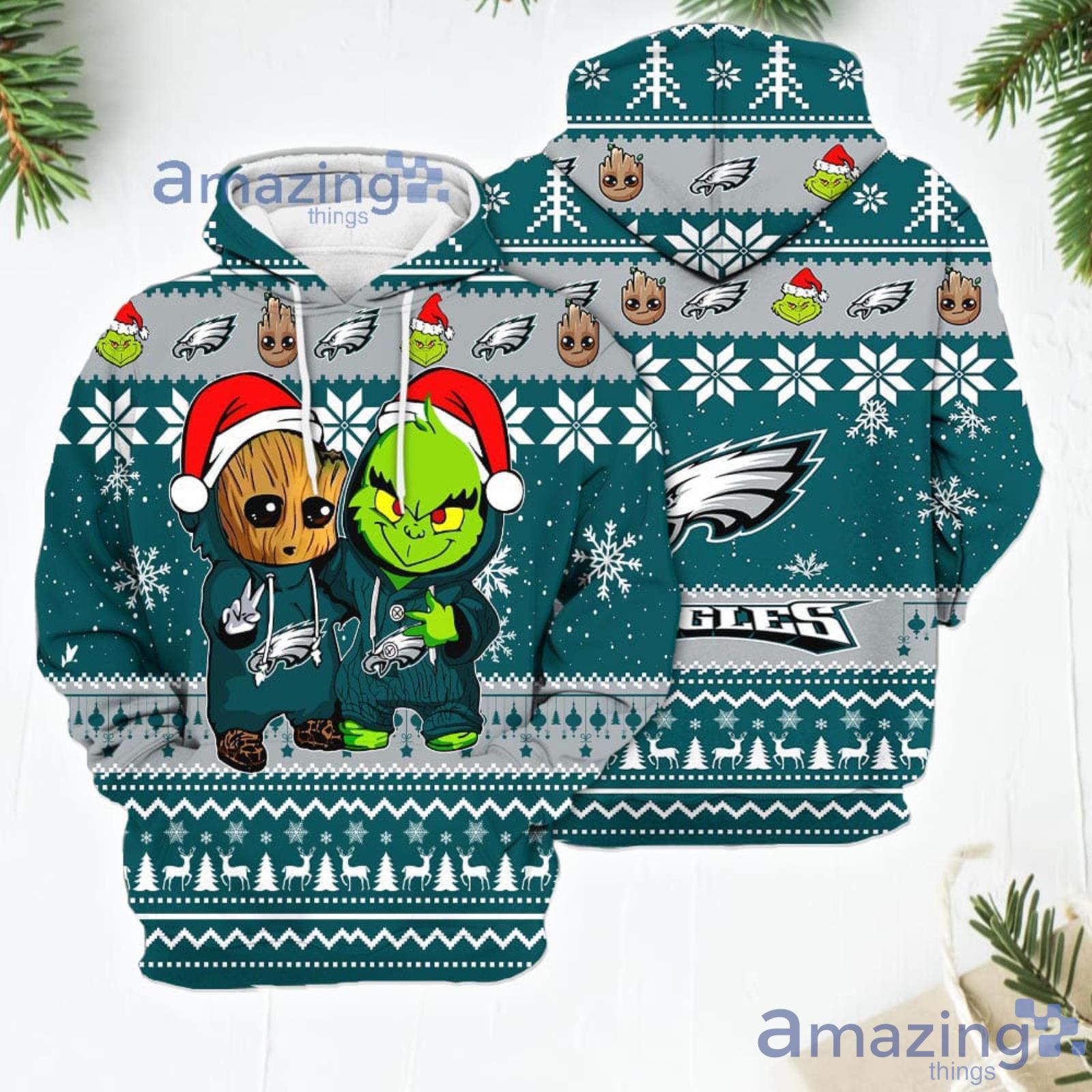 Eagles Christmas Sweater Baby Yoda Lights Philadelphia Eagles Gift