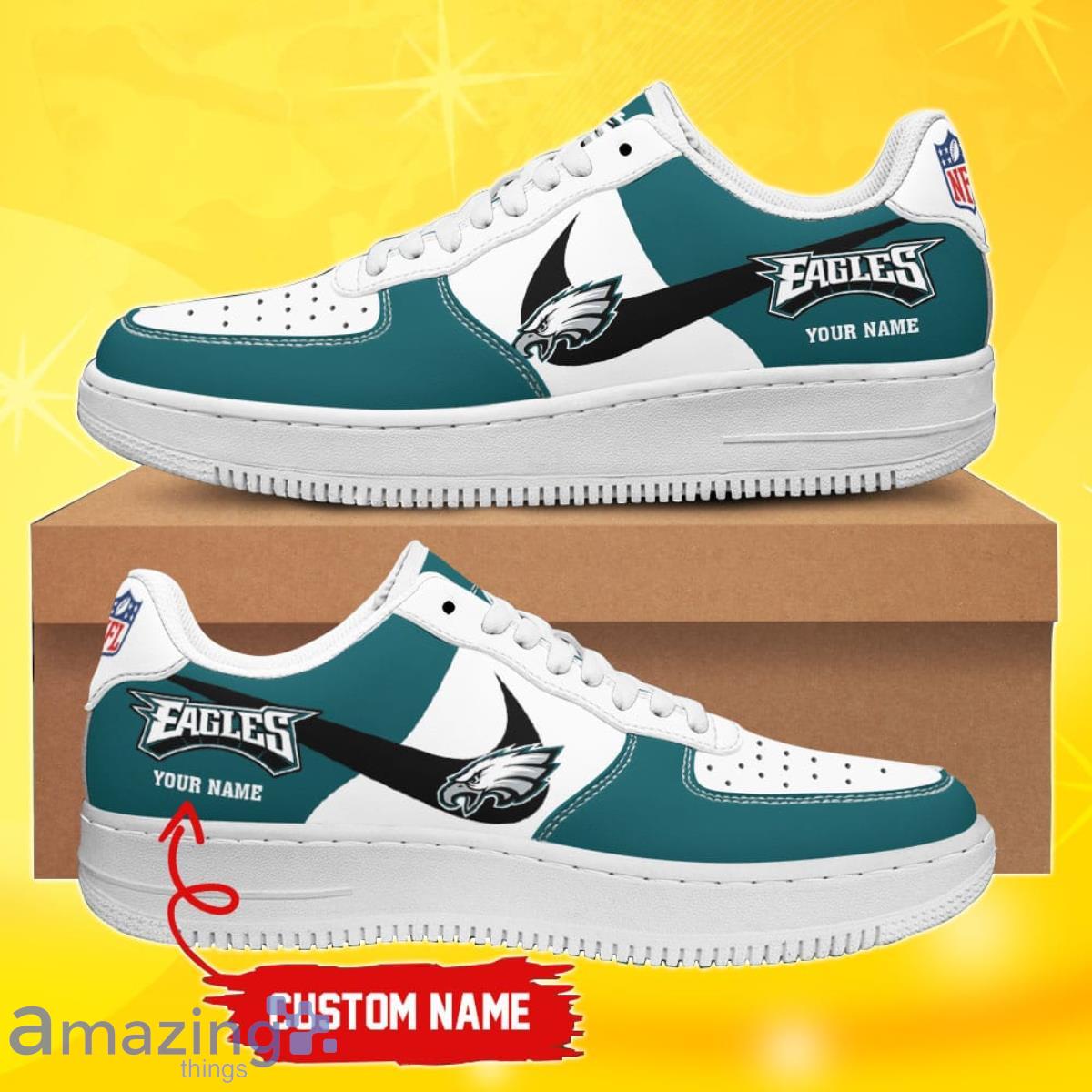 Philadelphia Eagles NFL Personalized Premium Air Force Shoes