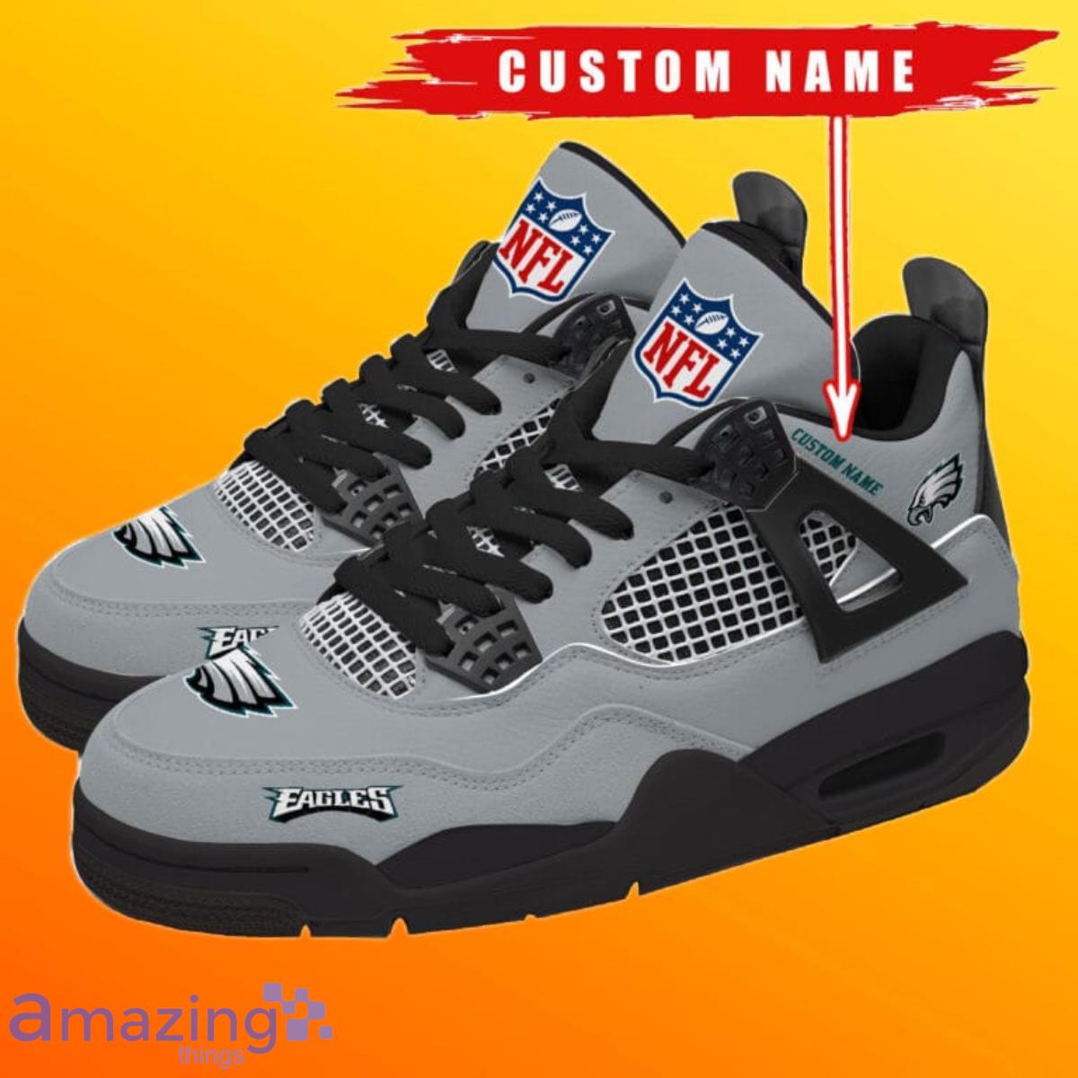 Philadelphia Eagles Personalized Name NFL Air Jordan 4 Trending