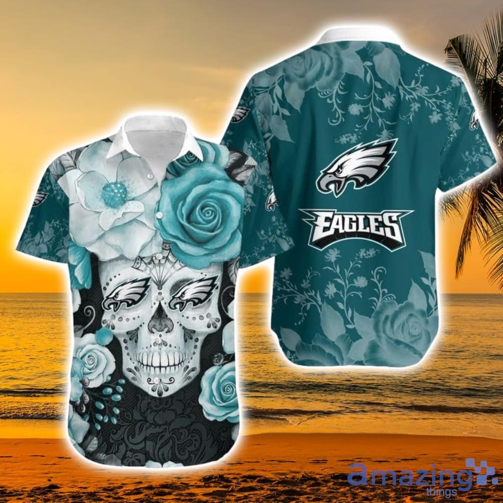 Philadelphia Eagles Skull Nfl Hawaiian Shirt For Fans