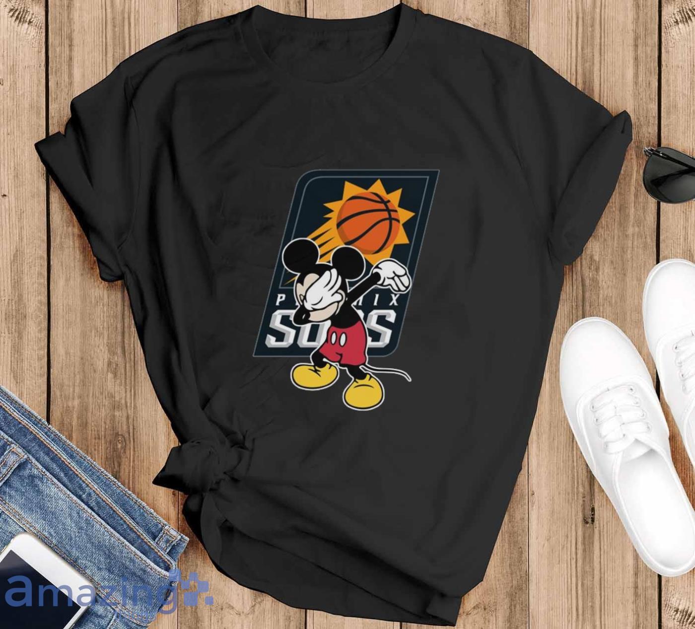 Phoenix Suns NBA Basketball Dabbing Mickey Disney Sports T Shirt For Men And Women - Black T-Shirt