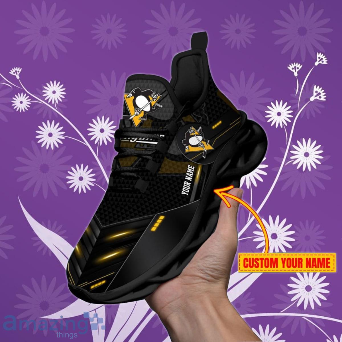 Pittsburgh Penguins Personalized NHL Sport Black Max Soul Shoes Style Gift For Fans Product Photo 1