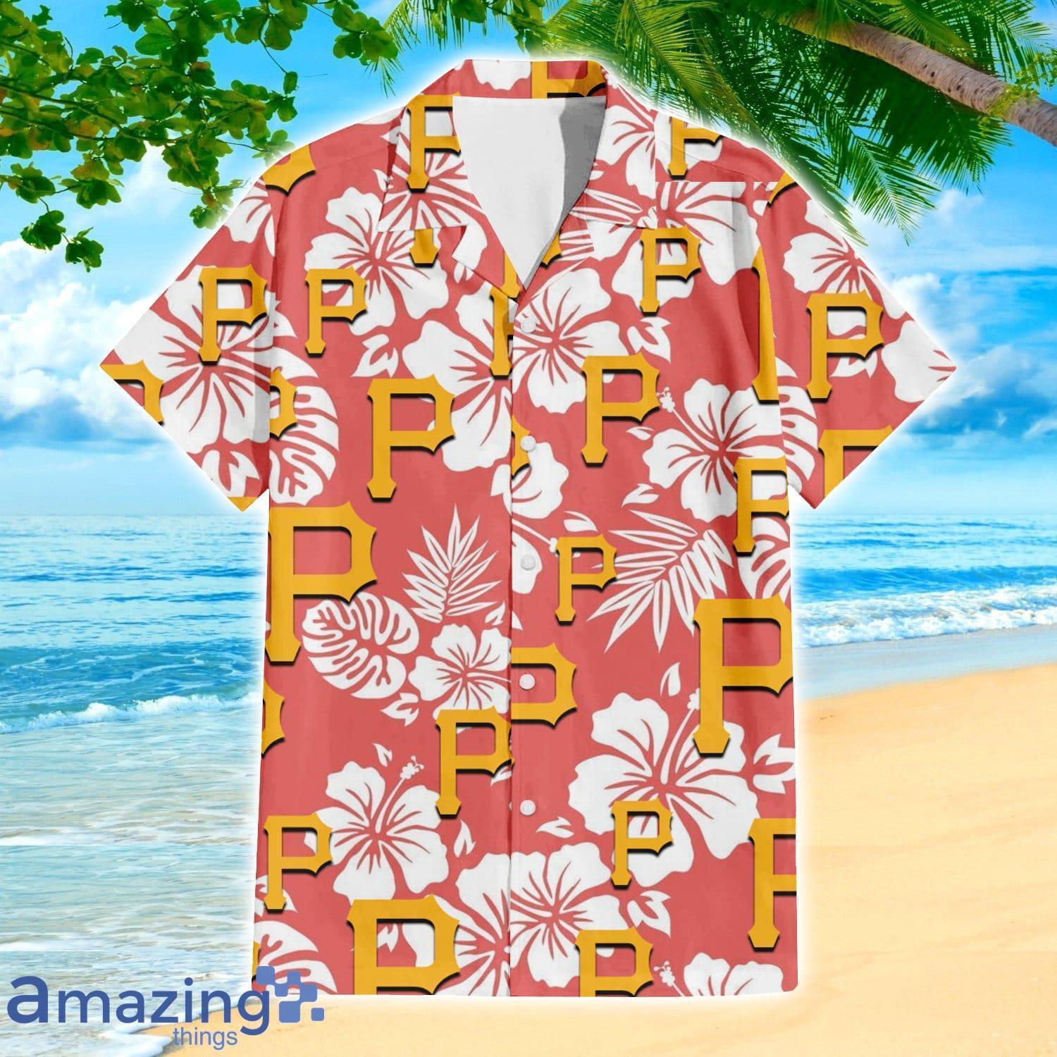 Pittsburgh Pirates White Hibiscus Pattern 3D Hawaiian Shirt For Fans image Pittsburgh Pirates White Hibiscus Pattern 3D Hawaiian Shirt For Fans Product Photo 4