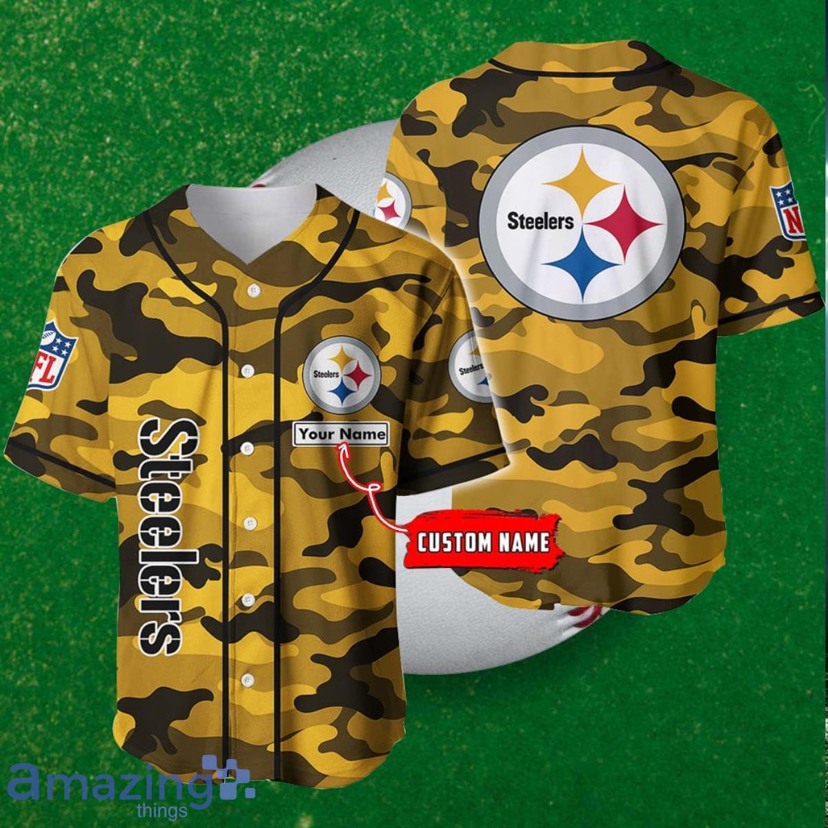Pittsburgh Steelers Custom Name Baseball Jersey NFL Shirt Best Gift For Fans